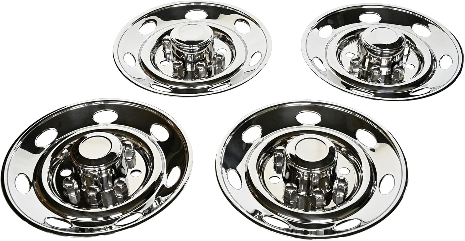 16” 8 Lug Stainless Steel Wheel Simulator Kit for Single Wheel Trailer 7 Holes