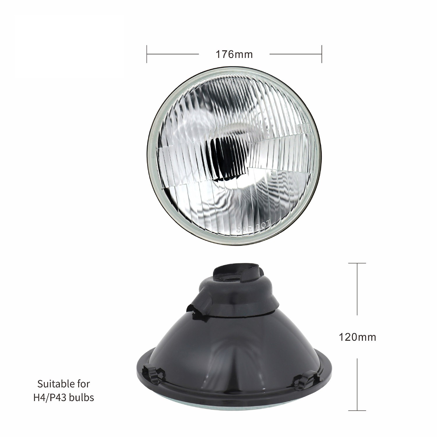 7″ inch Round LED Projector Hi/Lo Beam Headlights Kit For 1950-1979 Beetle