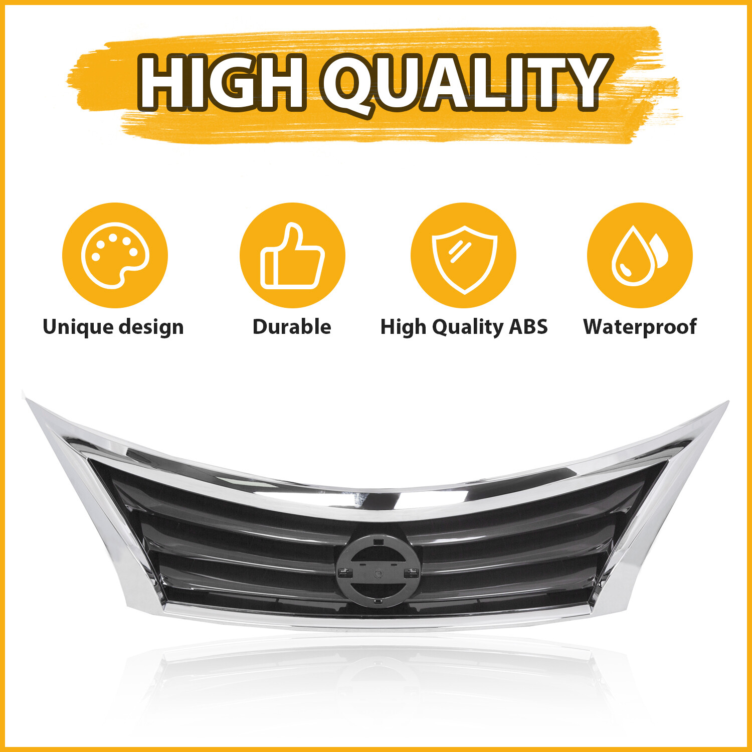 Front Bumper Grille Upper Grill Assembly Chrome For 2013 2014 2015 Nissan Altima