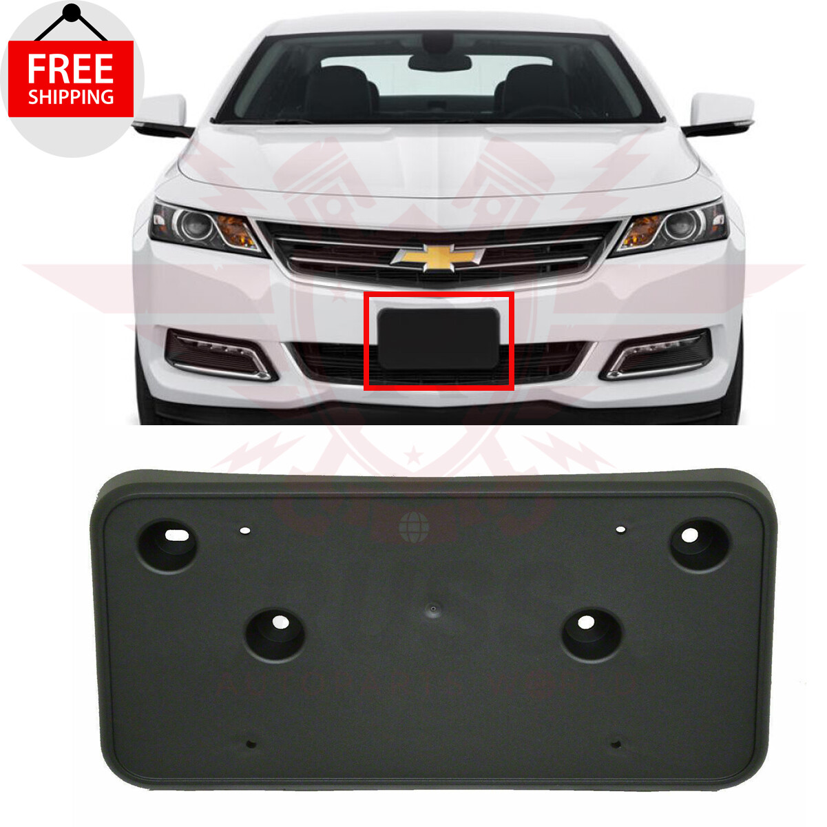 New Front bumper License Plate Bracket For 2014-2020 Chevrolet Impala GM1068146