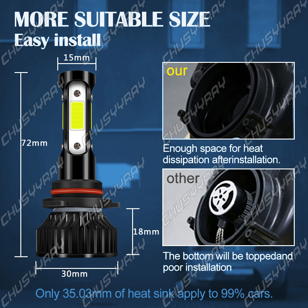 6000K For GMC Yukon Denali 2004 2005 Combo 6x LED Headlight +Fog Light Bulbs Kit