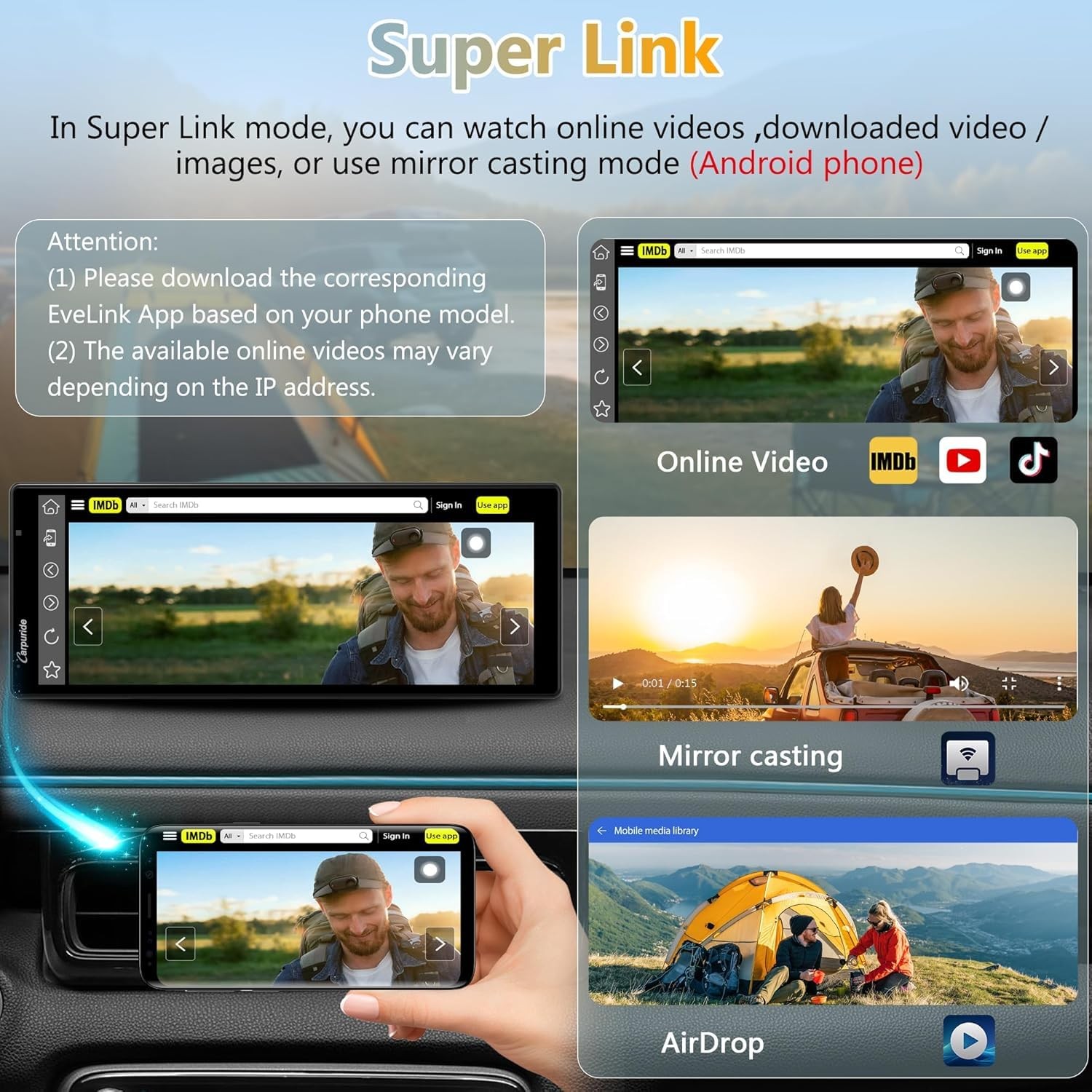 Carpuride W903S Carplay Android Auto 4K Front Cam 1080P Rear Cam Infrared Camera