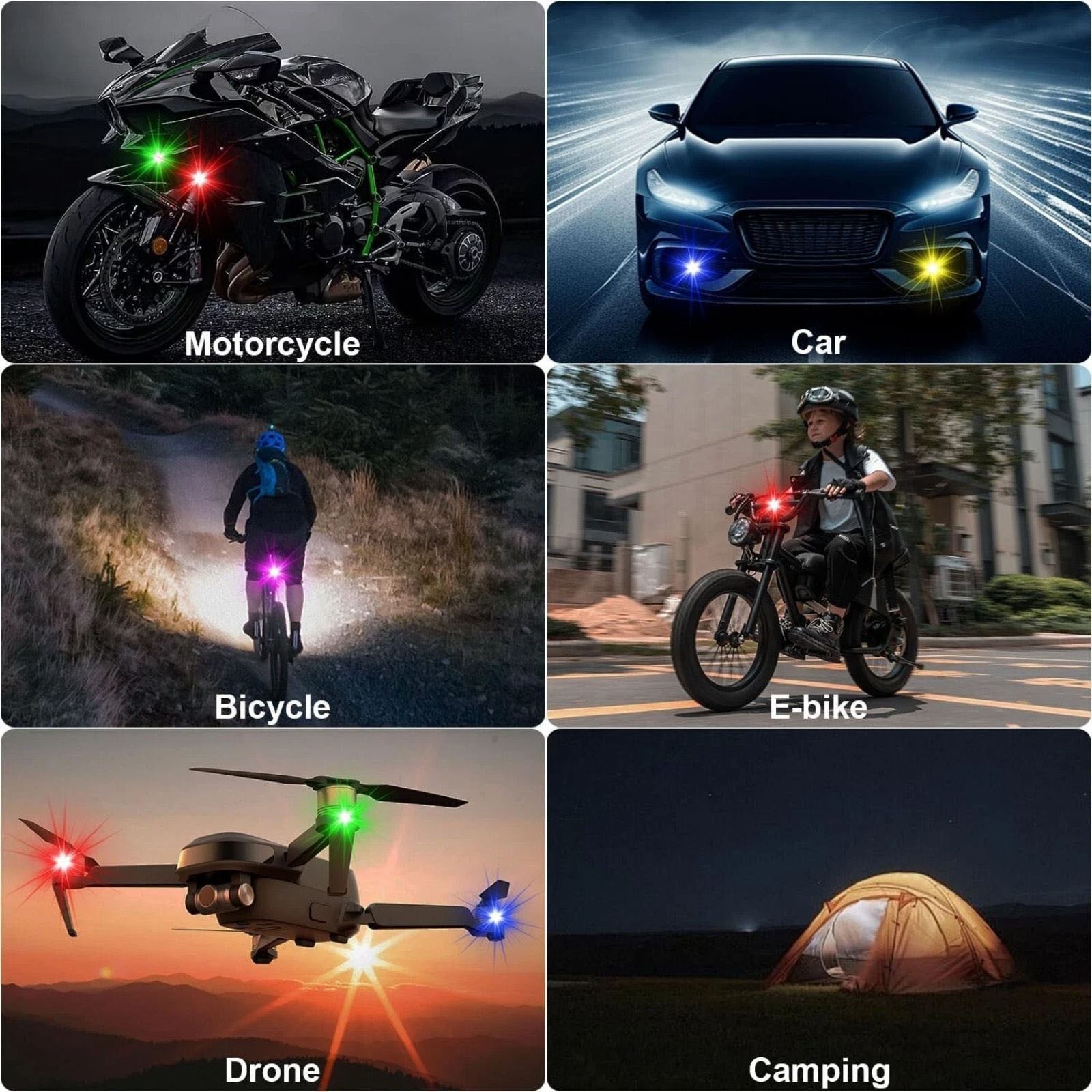 4Pcs Wireless LED Strobe Light IP65 Waterproof with Remote Control Flash Lights