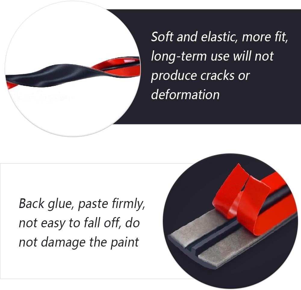 23Ft Weather Stripping T-Shape Windshield Trim Self Adhesive Rubber Seal