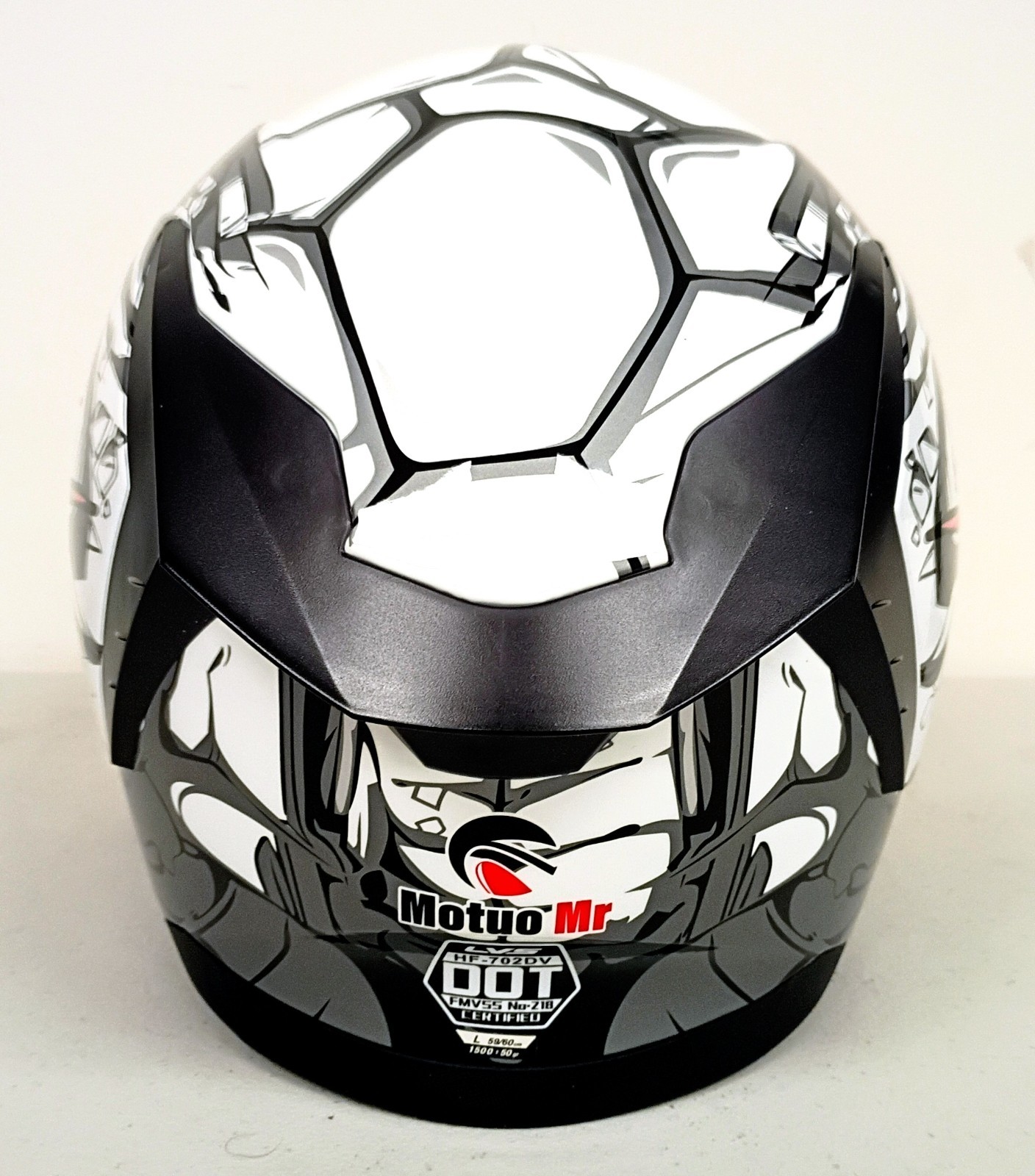 MotuoMr Unisex Adult Motorcycle Helmet DOT Approved Motorbike Black Mirror Sz L
