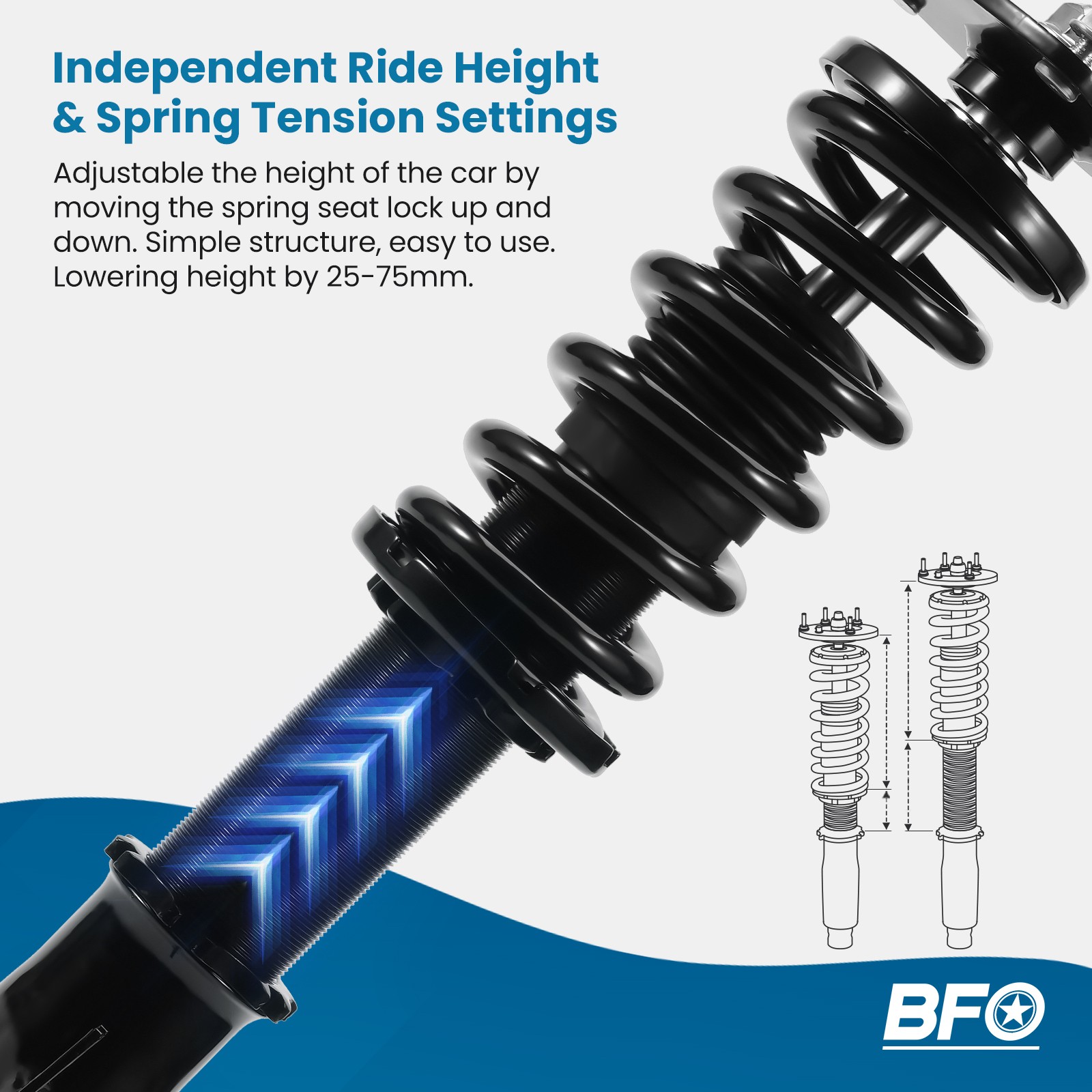 BFO Coilovers Struts Suspension Kit Adj Height For Scion XB 2004-2006