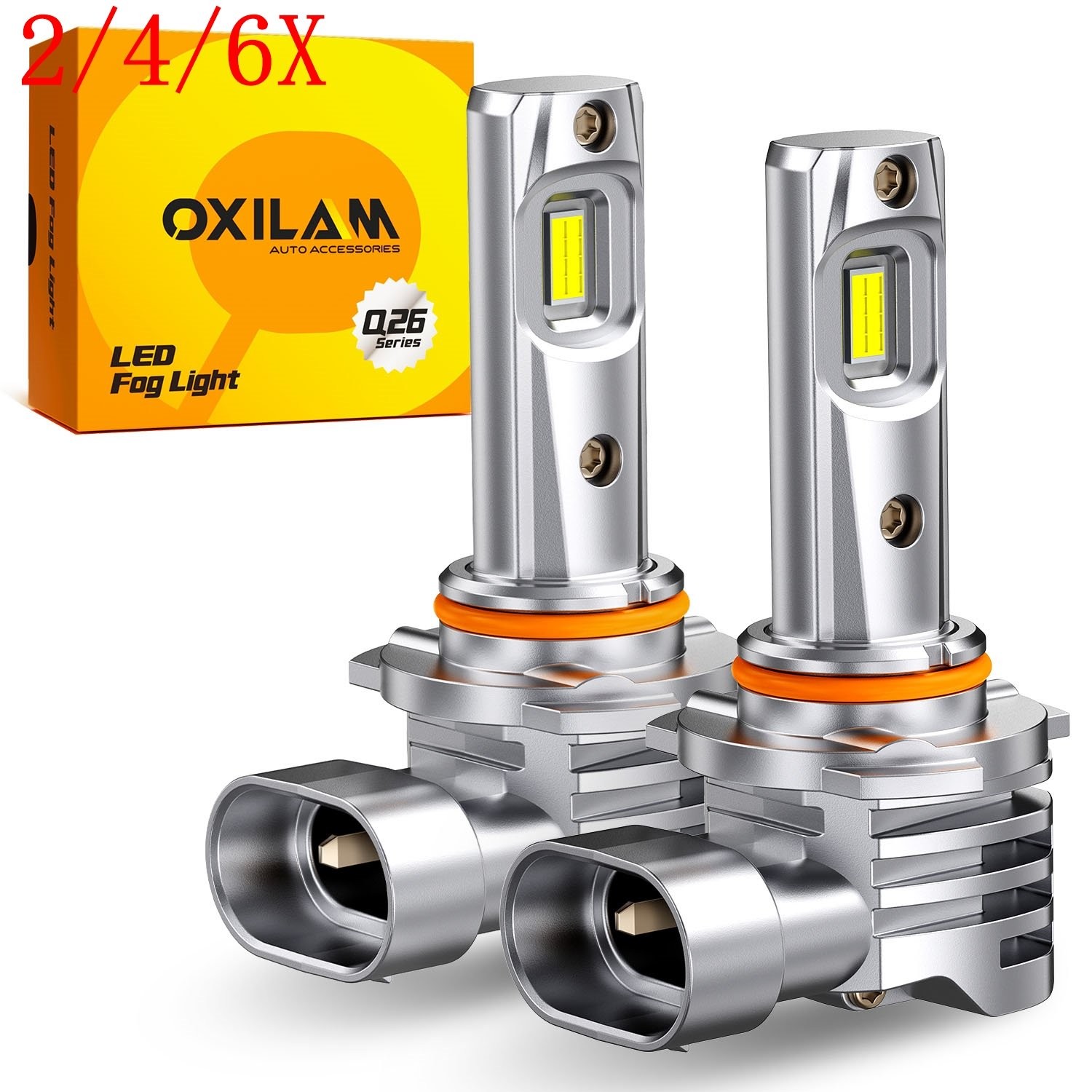2/4/6X OXILAM 9005 HB3 LED Headlight Kit High Beam Low Bulbs Bright 6500K Canbus