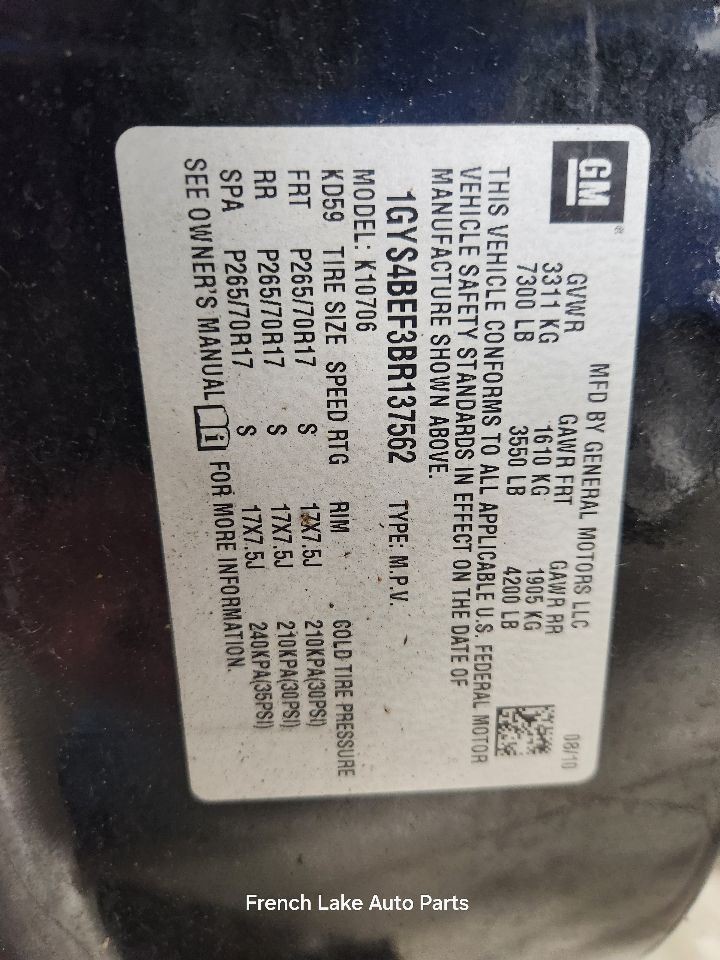 Rear View Mirror With Automatic High Beam Opt TQ5 Fits 09-14 ESCALADE 1378724