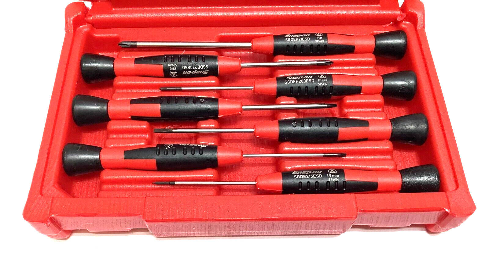 NEW Snap-on™ SGDE70ESD 7pc Electronic Flat Head Phillips Mini Screwdriver Set