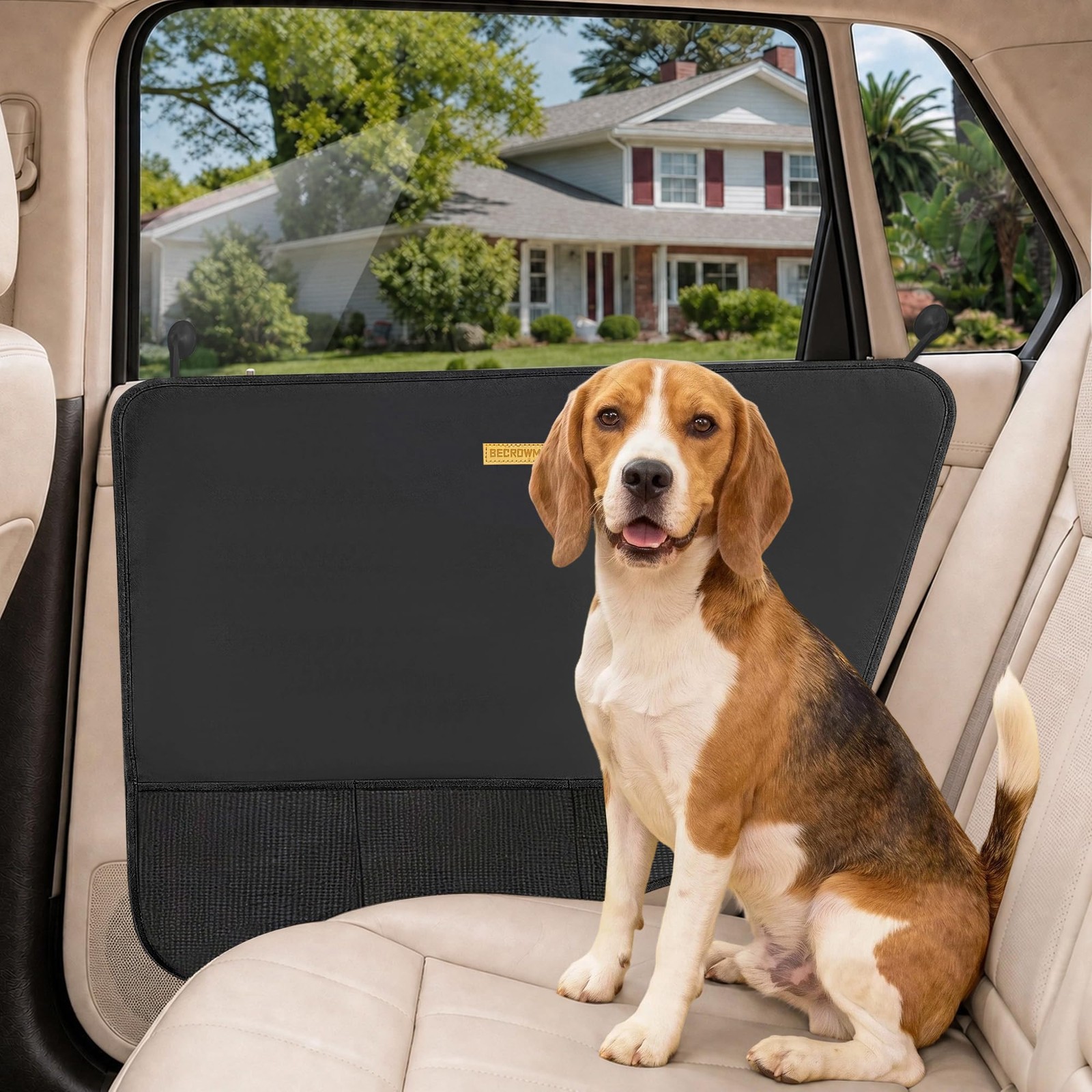 BECROWM 2 Packs Car Door Protector for Dogs, Waterproof 56cm *66cm, Black-A