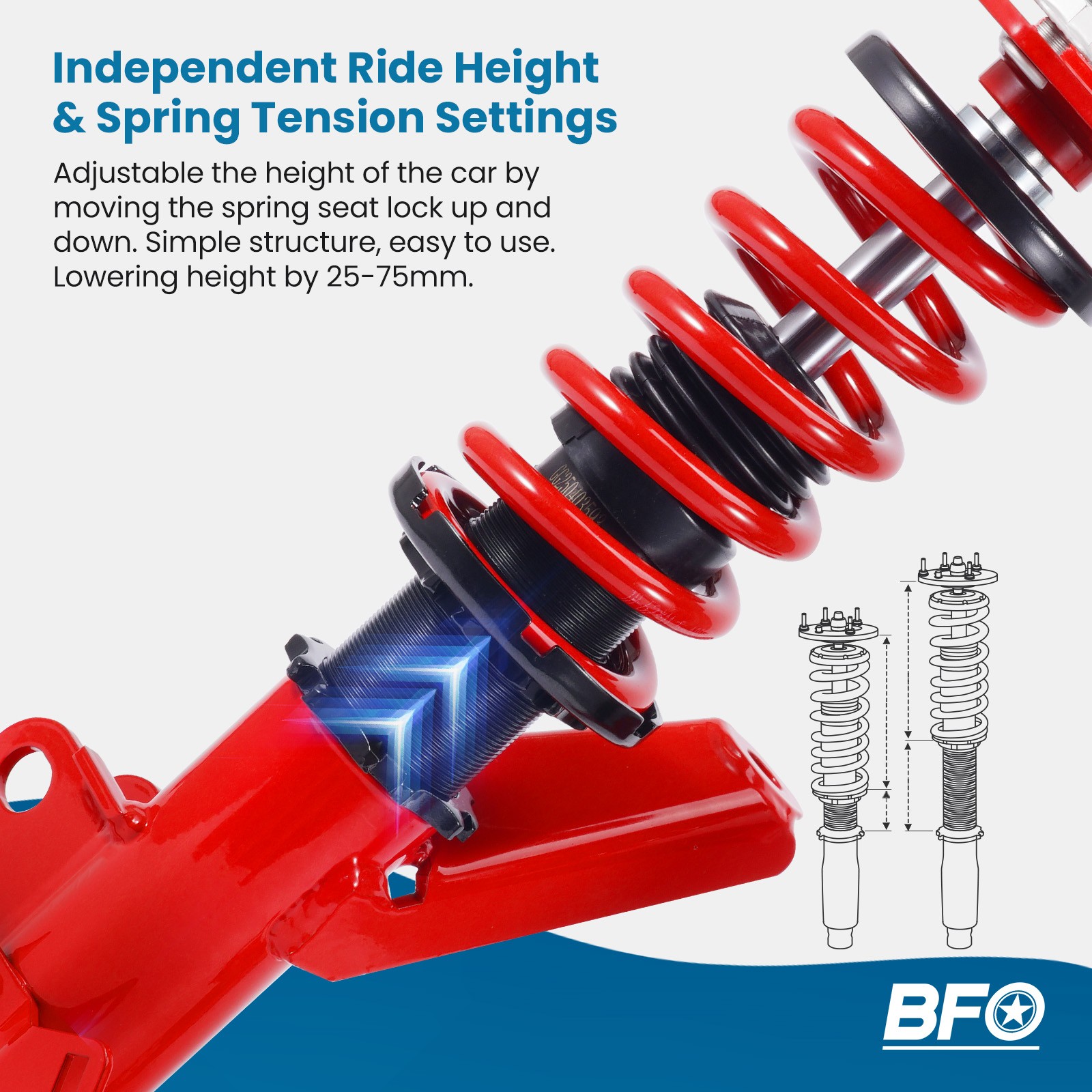 BFO Coilovers Struts Lowering Kit for Honda Acura RSX 2002-2006 Shock Absorbers