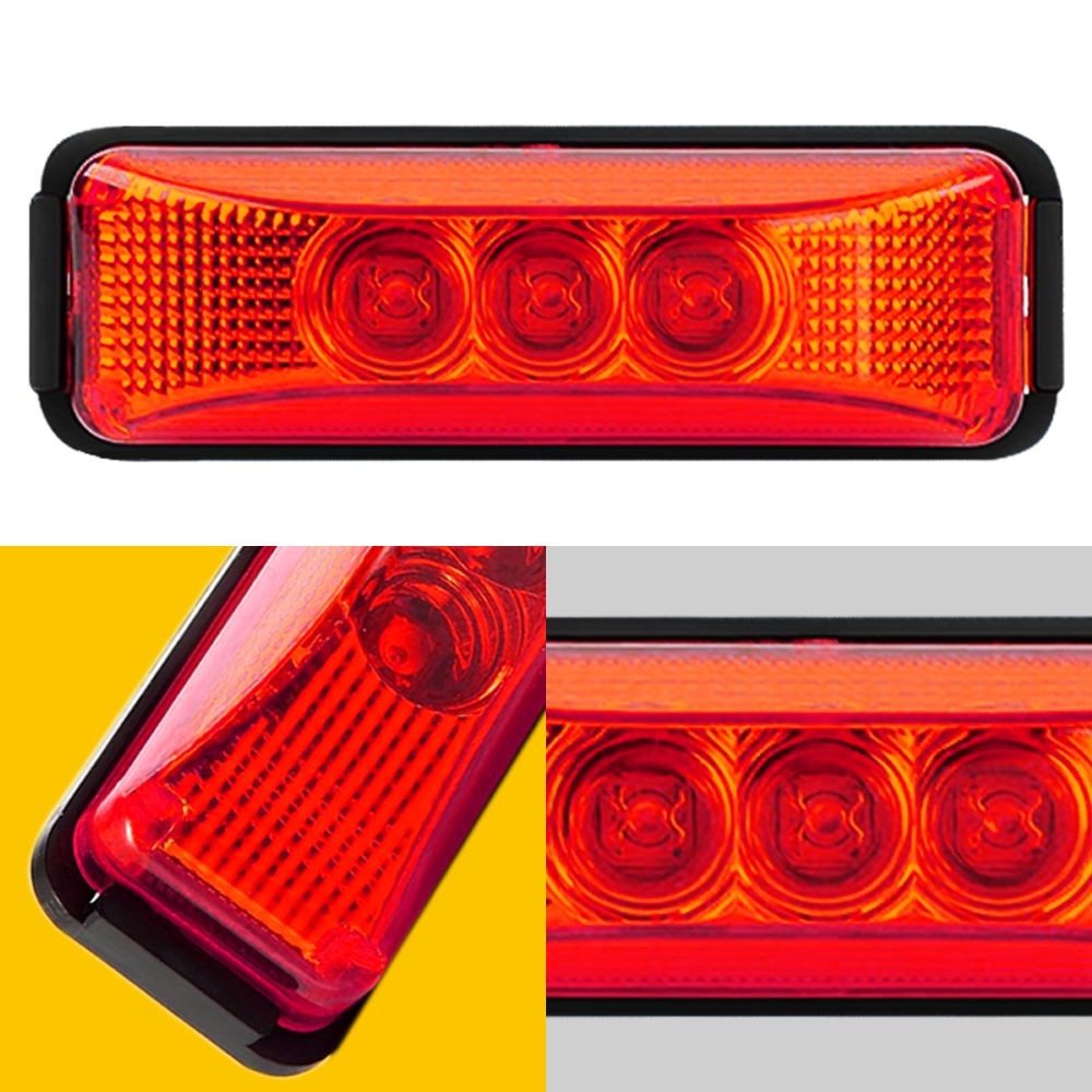 4x Red 4″*1.33″ LED Side Marker Clearance Lights Waterproof for Trailer Truck RV