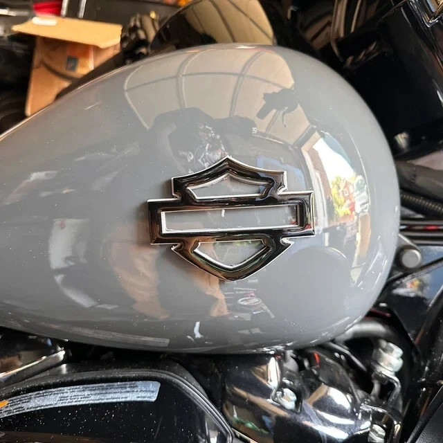 CVO Emblems 2 pcs Grey&Black Puffy Glosy Custom CVO Fuel Tank Badge 4″