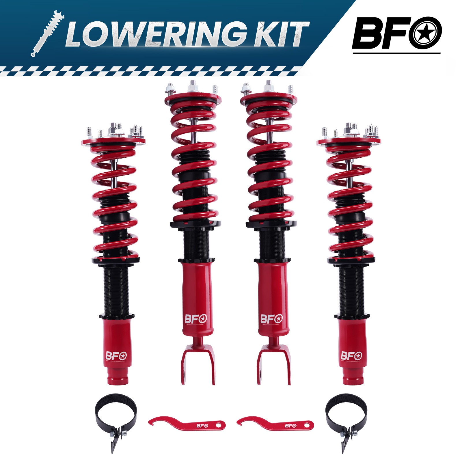 BFO Coilover Lowering Kit For Honda ACCORD 2008-2012 LX SE LX-P Shocks Struts