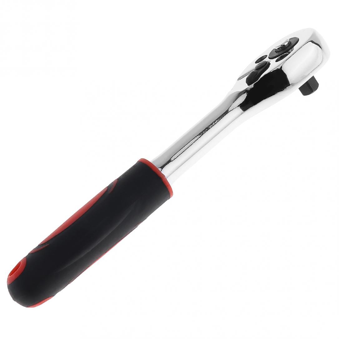 1/4-Inch Drive Ratchet Handle Socket Wrench, 24-Tooth, Quick-release Reversible