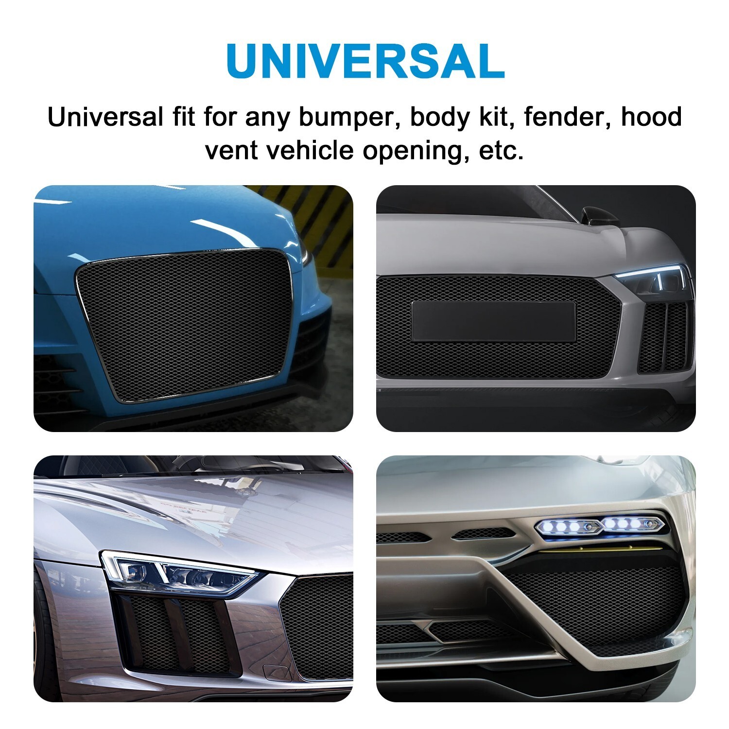 40″x 13″ Car Honeycomb Mesh Grill Spoiler Bumper Vent Grille Net 0.11″X0.23″