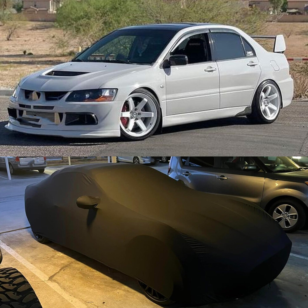 For Mitsubishi Lancer Indoor Sun Dust Proof Black +Bag Stretch Full Car Cover US
