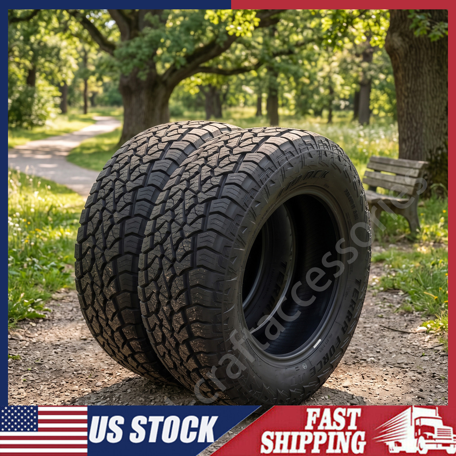 Set of 2pcs Tires AT 275/55 R20 117T Tires All Terrain Performance 275/55 R20