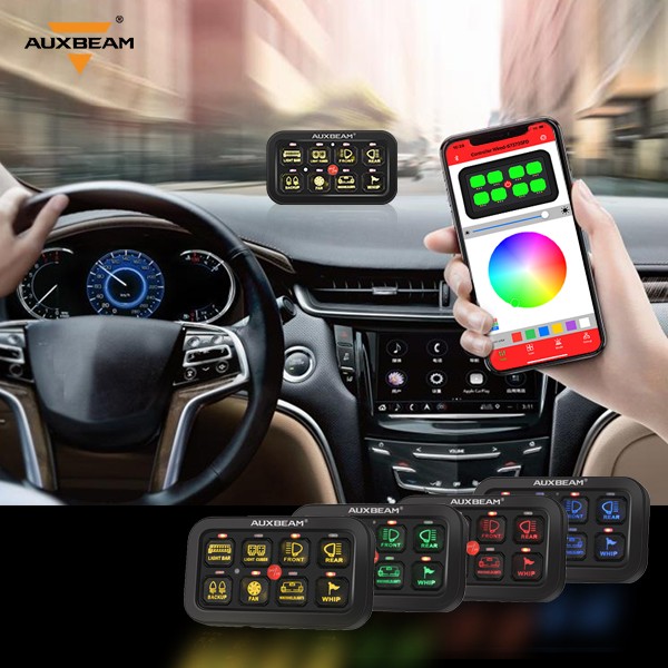 AUXBEAM Multifunction 8 Gang AR-800 Switch Panel RGB w/ APP Controller for Dodge
