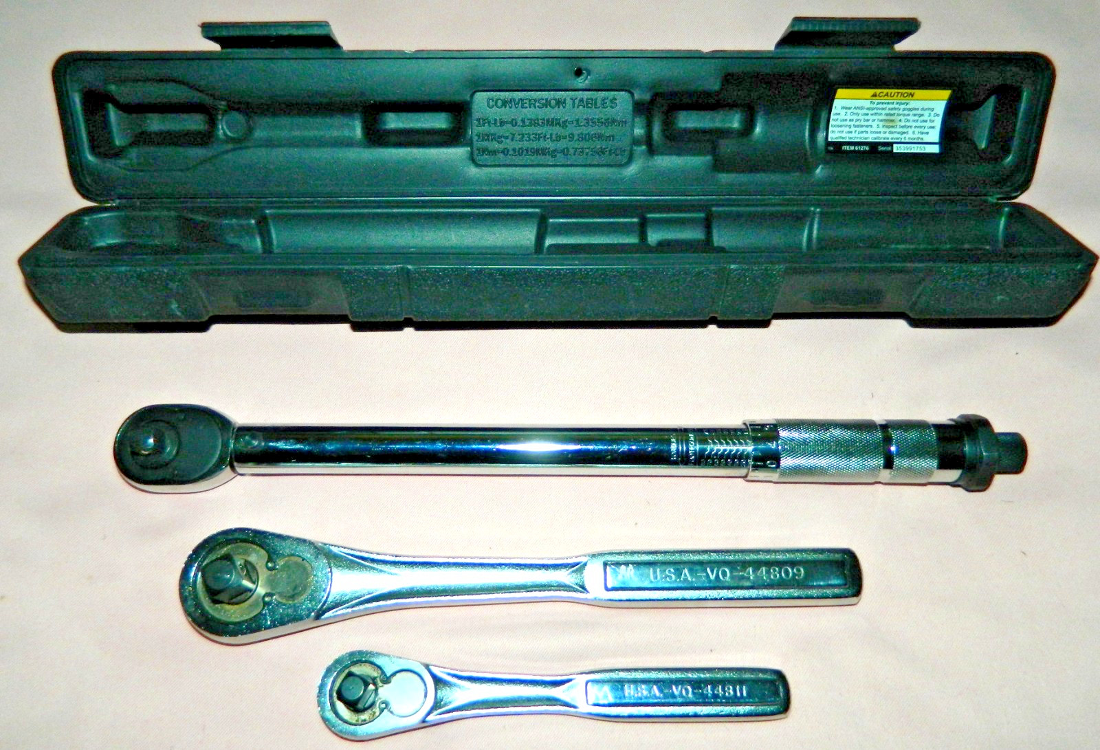 Craftsman Ratchet 1/2″ Drive 3/8″ Drive Pittsburgh Pro Click-Type Torque Wrench