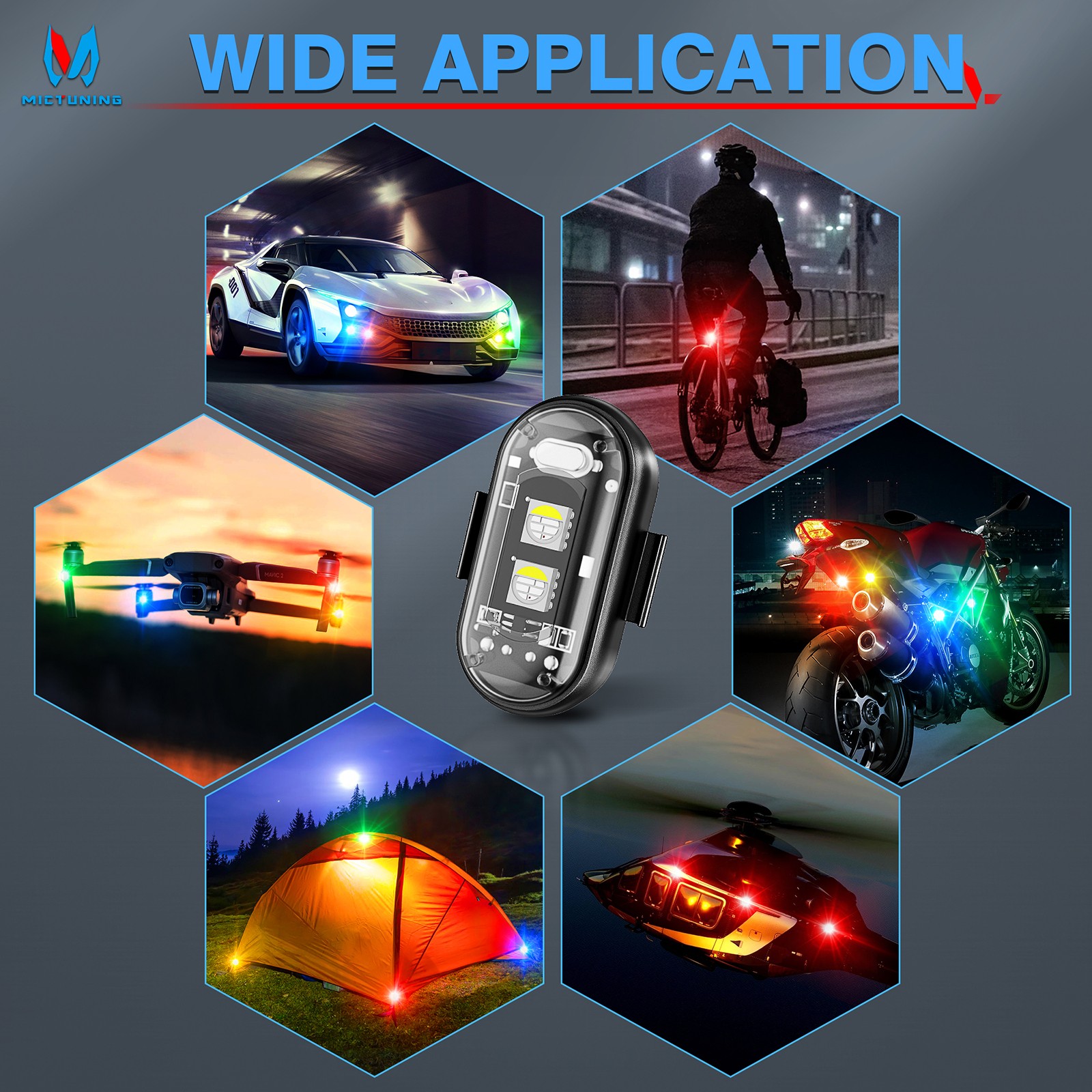 RGB Led Car Ambient Lights Rechargeable Wireless Car Light With Remote Control