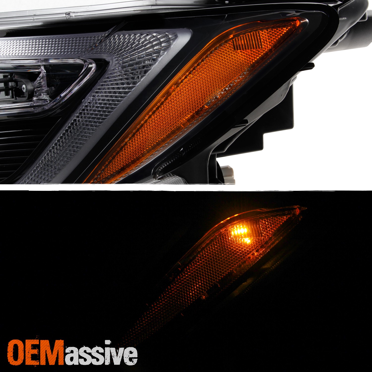 For 2016-2021 Honda Pilot/ Ridgeline 17-20 [Halogen Type] Headlights Pair Black