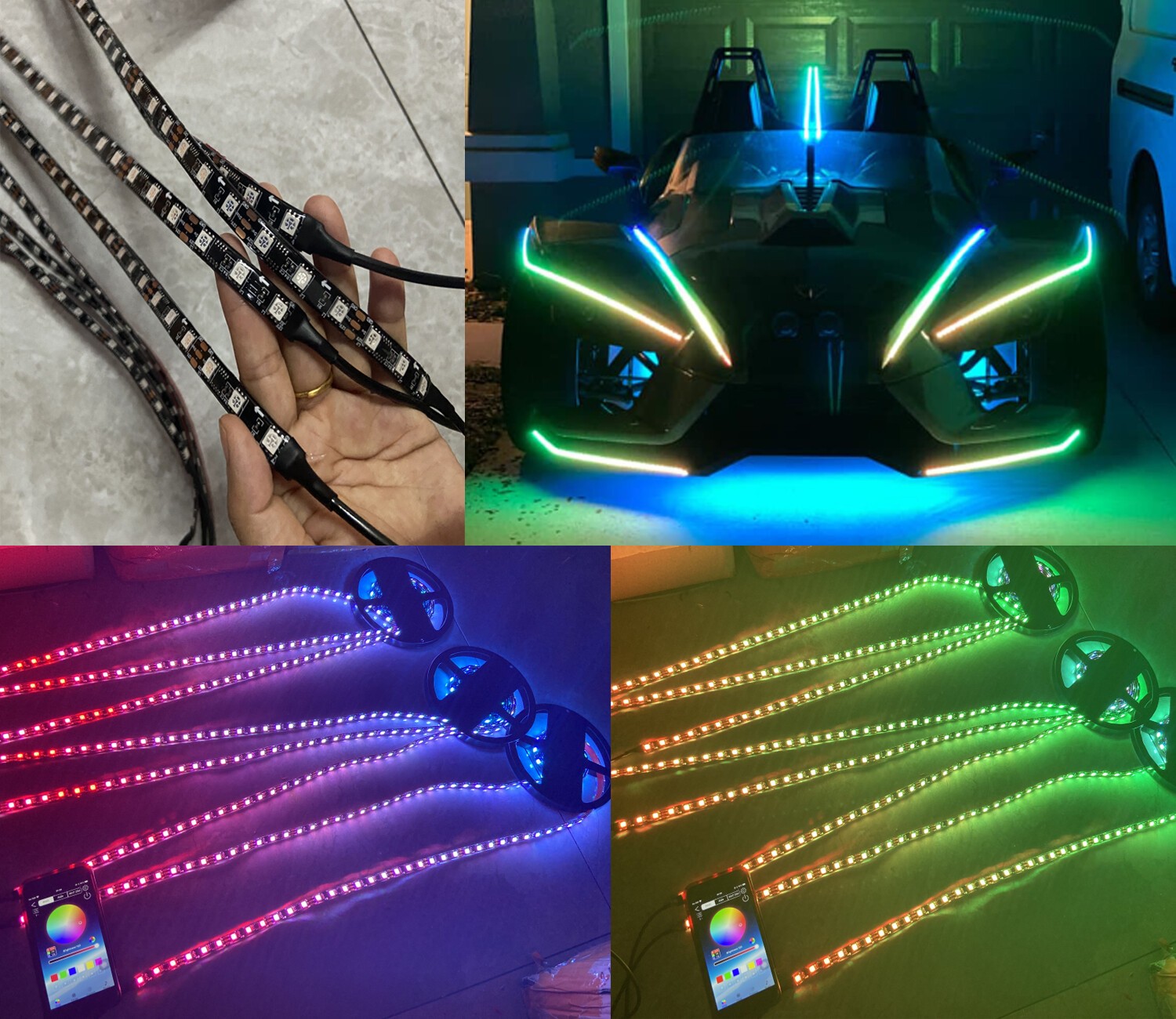 Full Tinted / Clear IP65 CHASING Dynamic Light Strips for Slingshot Motorcycle