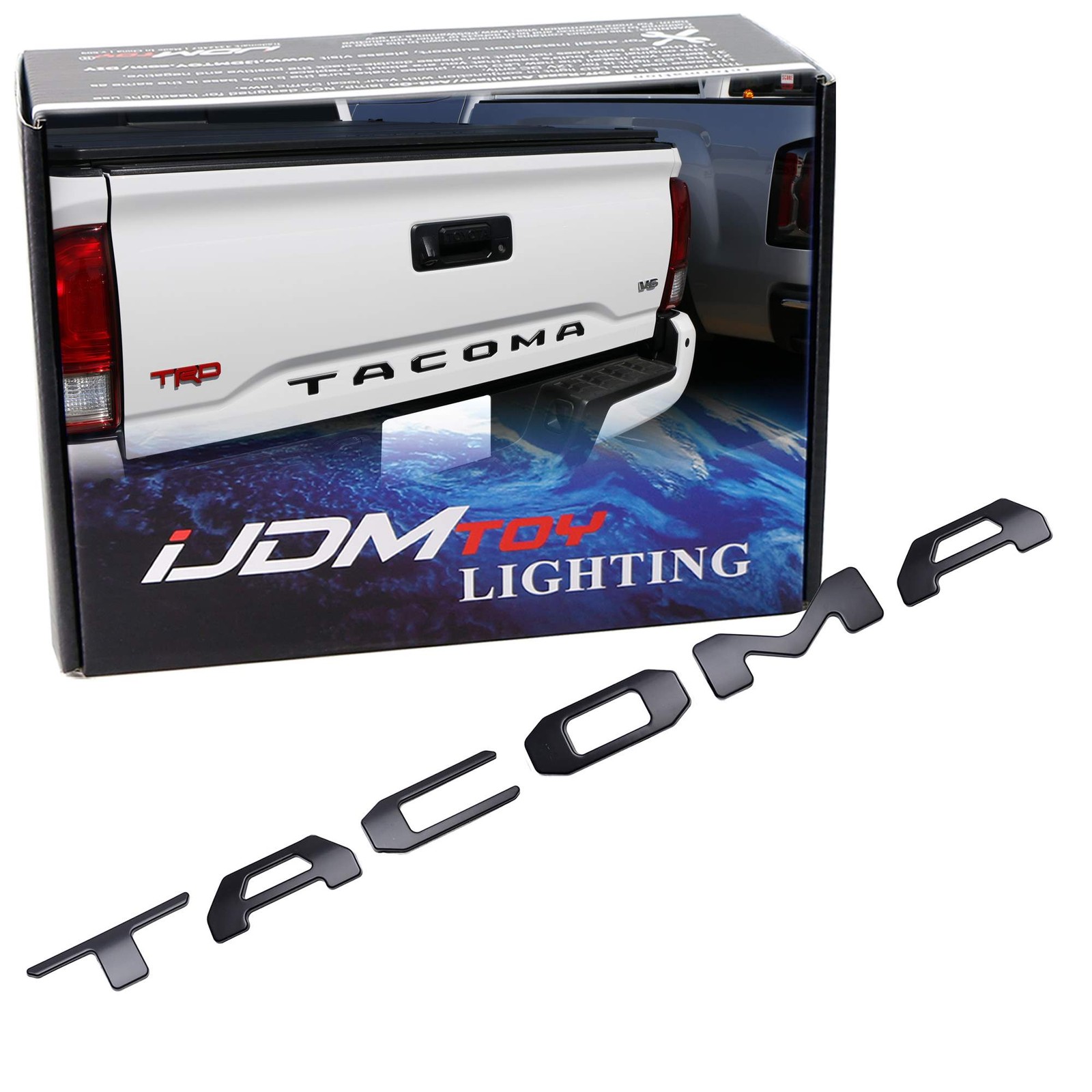 Matte Black Finish 3D Raised Tailgate Letter Pieces For 2024-up Toyota Tacoma