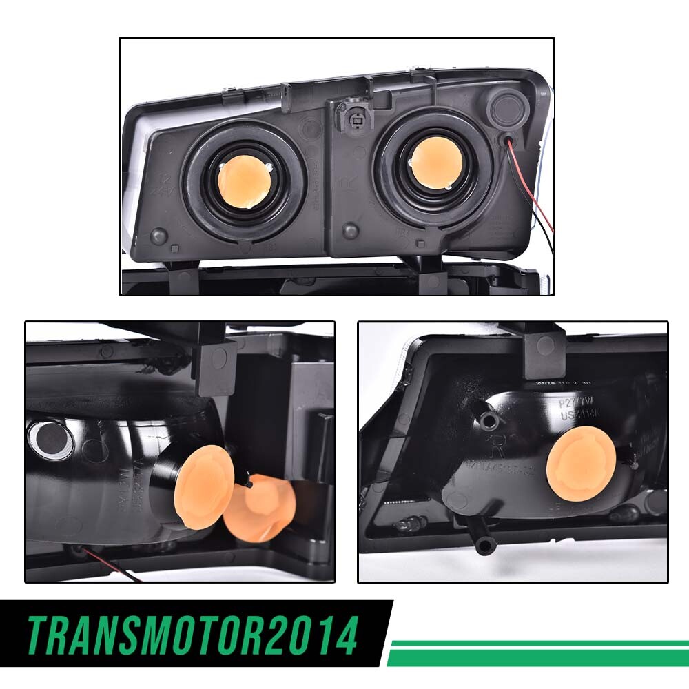 LED DRL Headlights Projector Left+Right Fit For 03-06 Chevy Silverado Avalanche