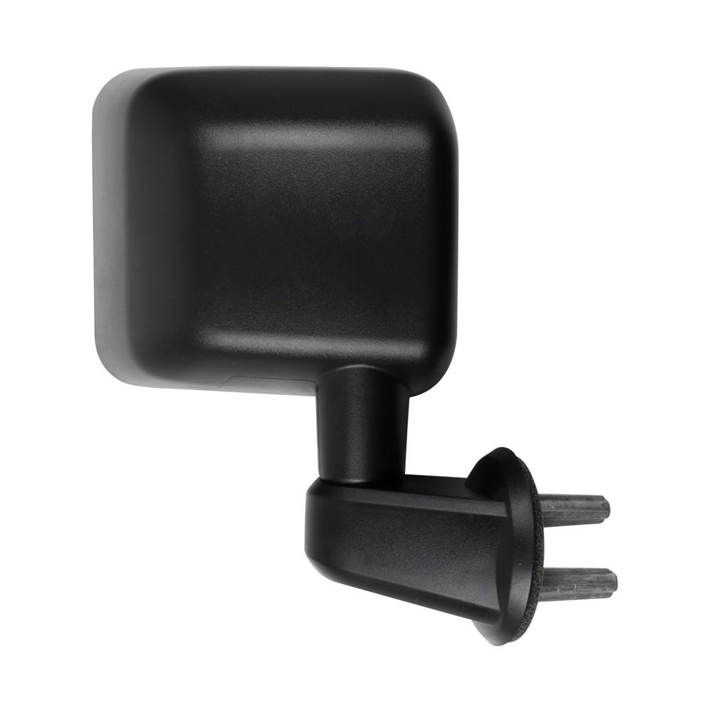 Black Smooth Mirror Manual Fold For 2007-2017 Jeep Wrangler Passenger Side