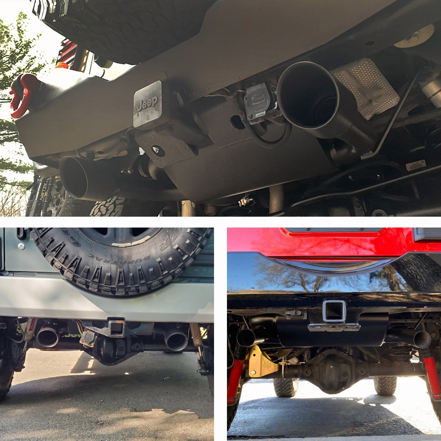 For 2007- 2017 Jeep Wrangler JK Matte Black Dual Cat Back Exhaust System 2DR 4DR
