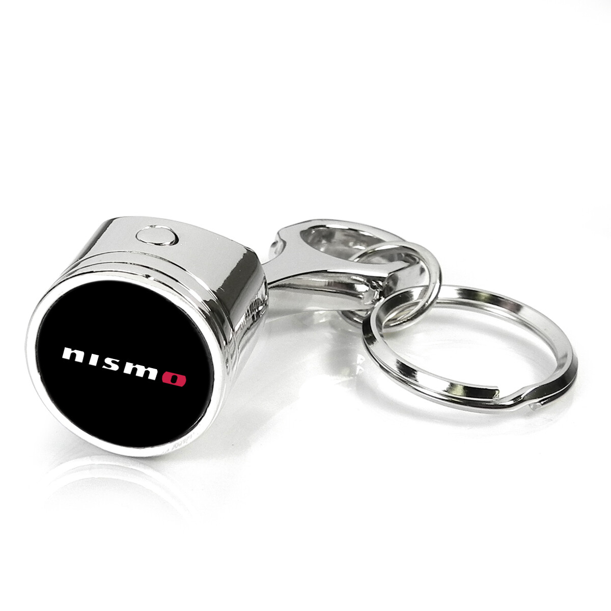 for Nissan NISMO Chrome Finish Engine Piston and Rod Metal Key Chain