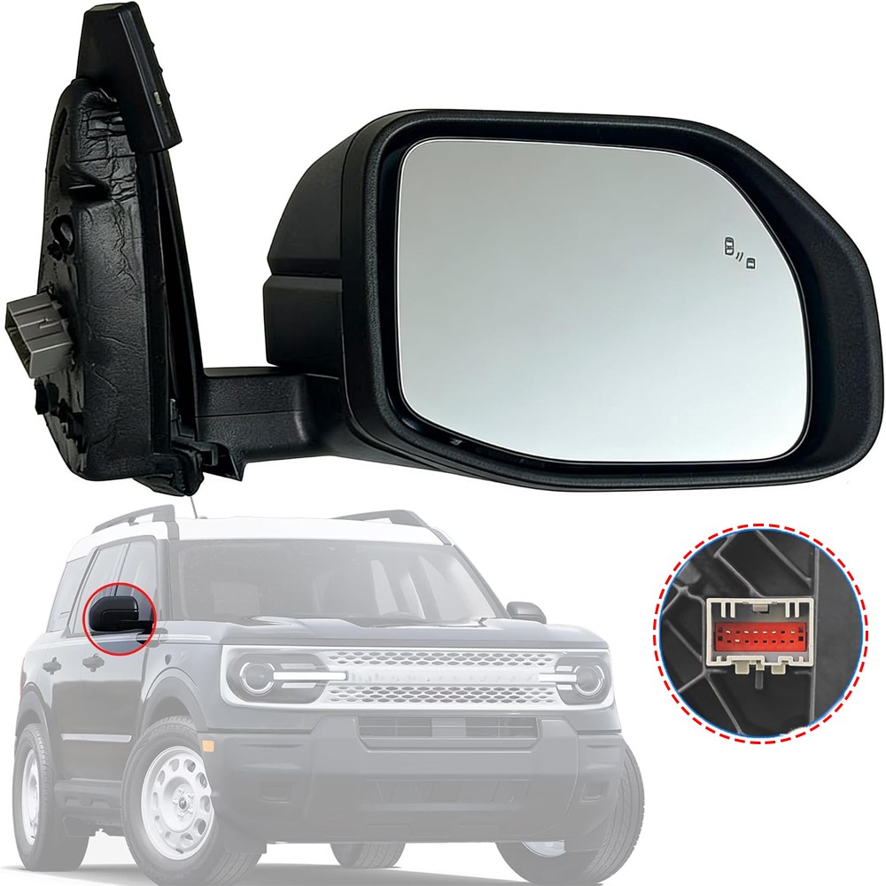 Passenger Right Side Mirror Heated Manual Fold For 2021-2024 Ford Bronco Sport