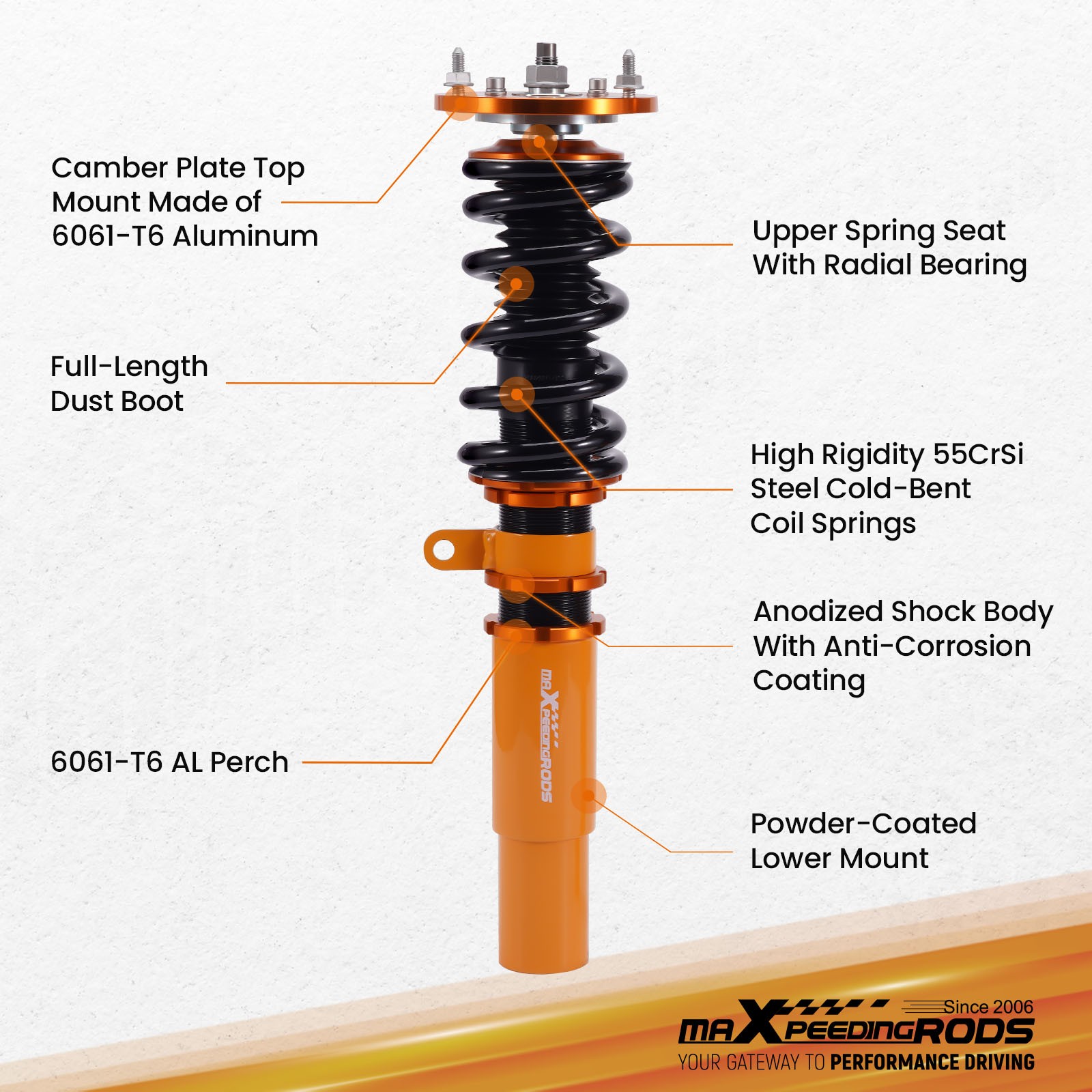 MaXpeedingrods 24 Way Coilover Kit for BMW E39 525i 530i 540i 5 Series 95-03