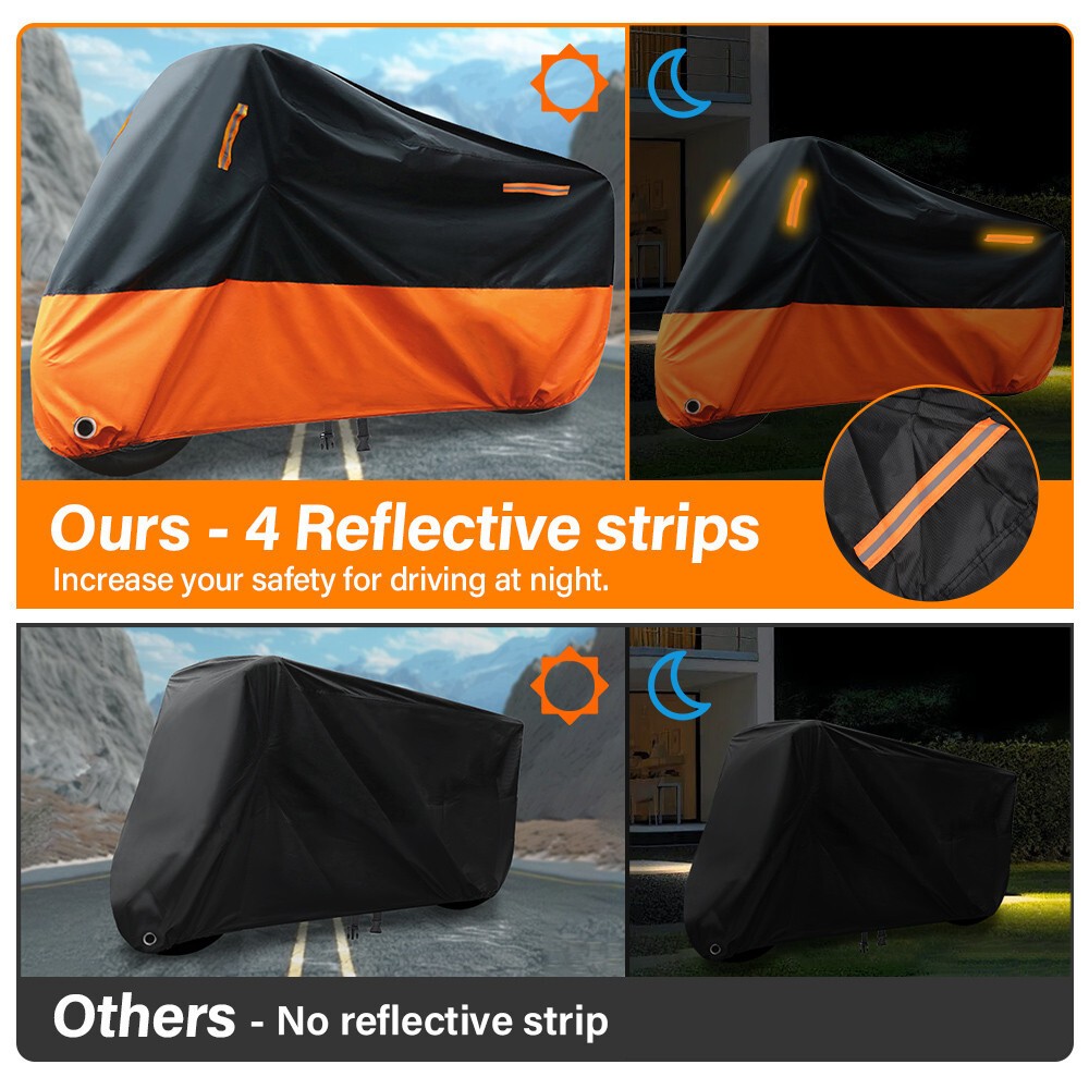 Motorcycle Cover Waterproof XXXXL Scooter Cover Outdoor Rain Dust Sun Protector