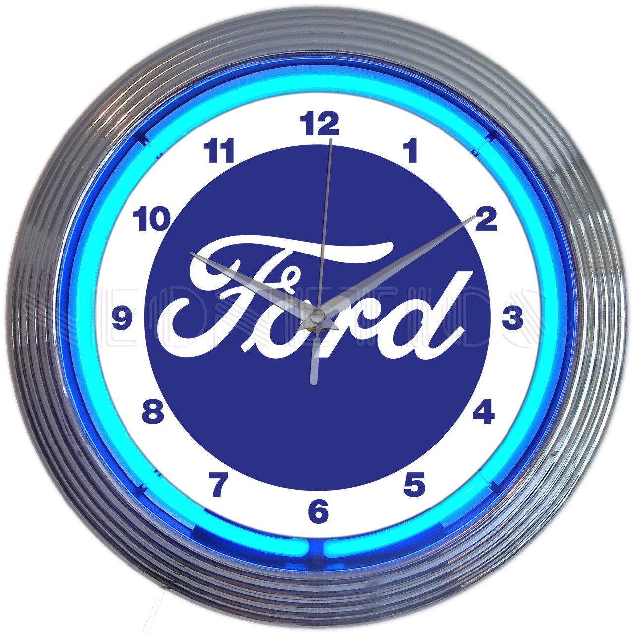 Neon Clock – Ford Script Logo in Blue Neon 8FRDSL * High Quality * FREE SHIPPING