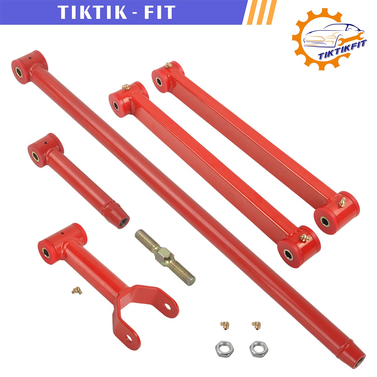 4X Rear Upper&Lower Control Arm& Track Bar Kit for 2005-2010 Ford Mustang 2-Door