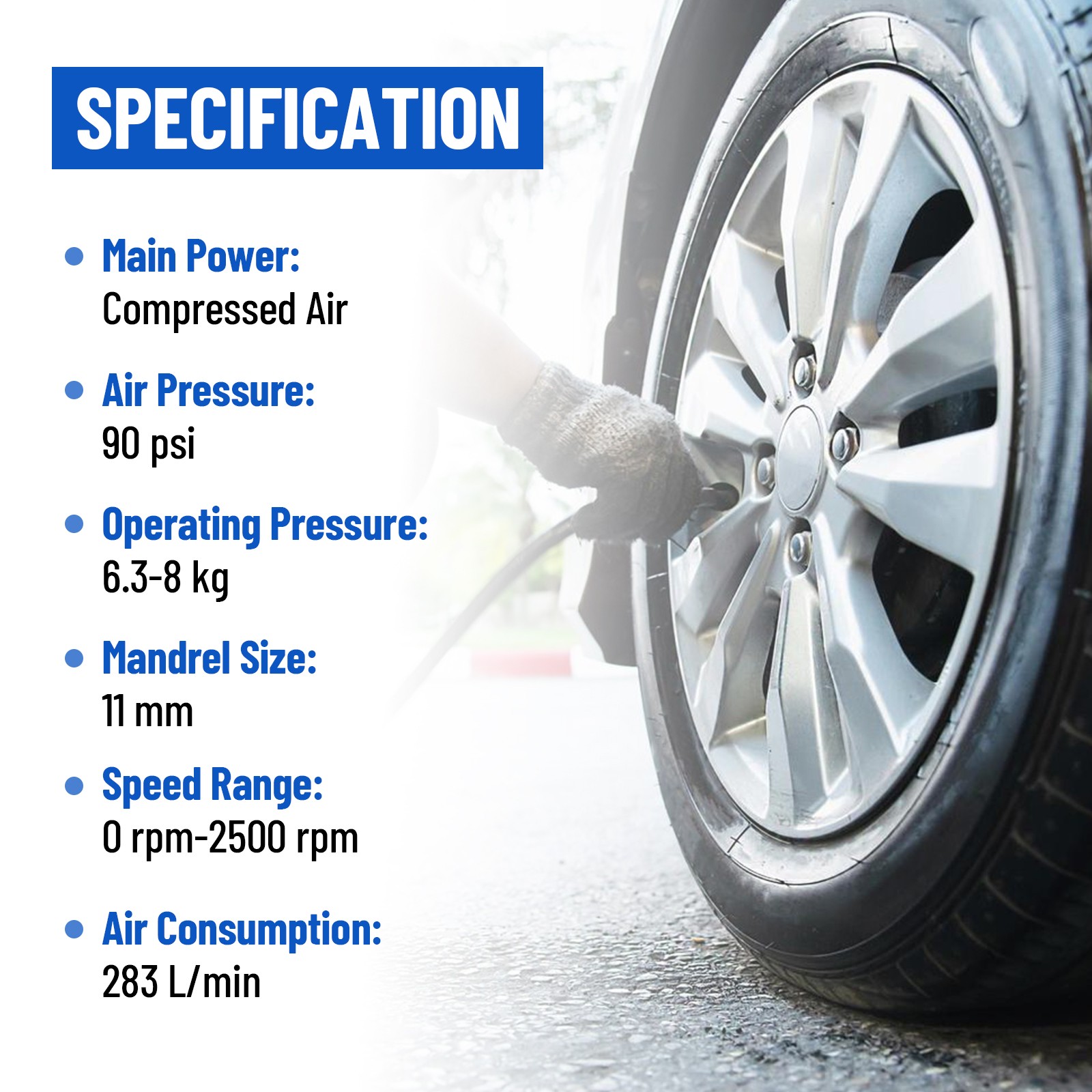Racewill Air Tire Repair Polish Patch Tools Include 2500rpm Low Speed Air Tir…