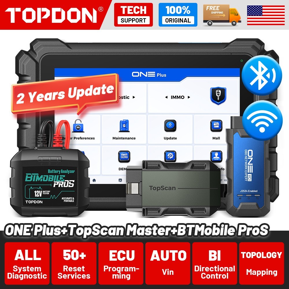 🔥2026 NEW TOPDON ONE Plus 2-Year Free Update OBD2 Scanner ECU Programmer Tool