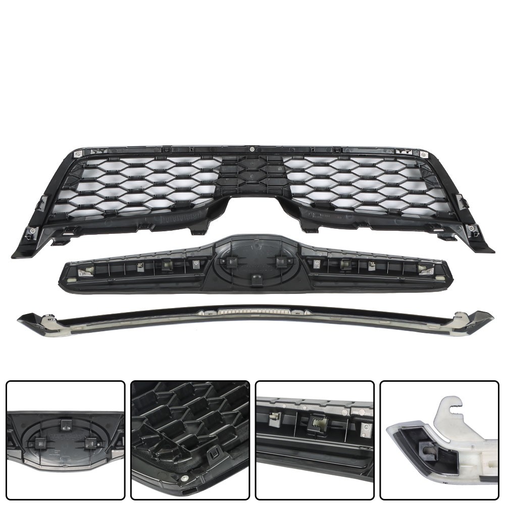 Gloss Black Upper Grille Honeycomb Grill Assembly For 2014-2018 Subaru Forester