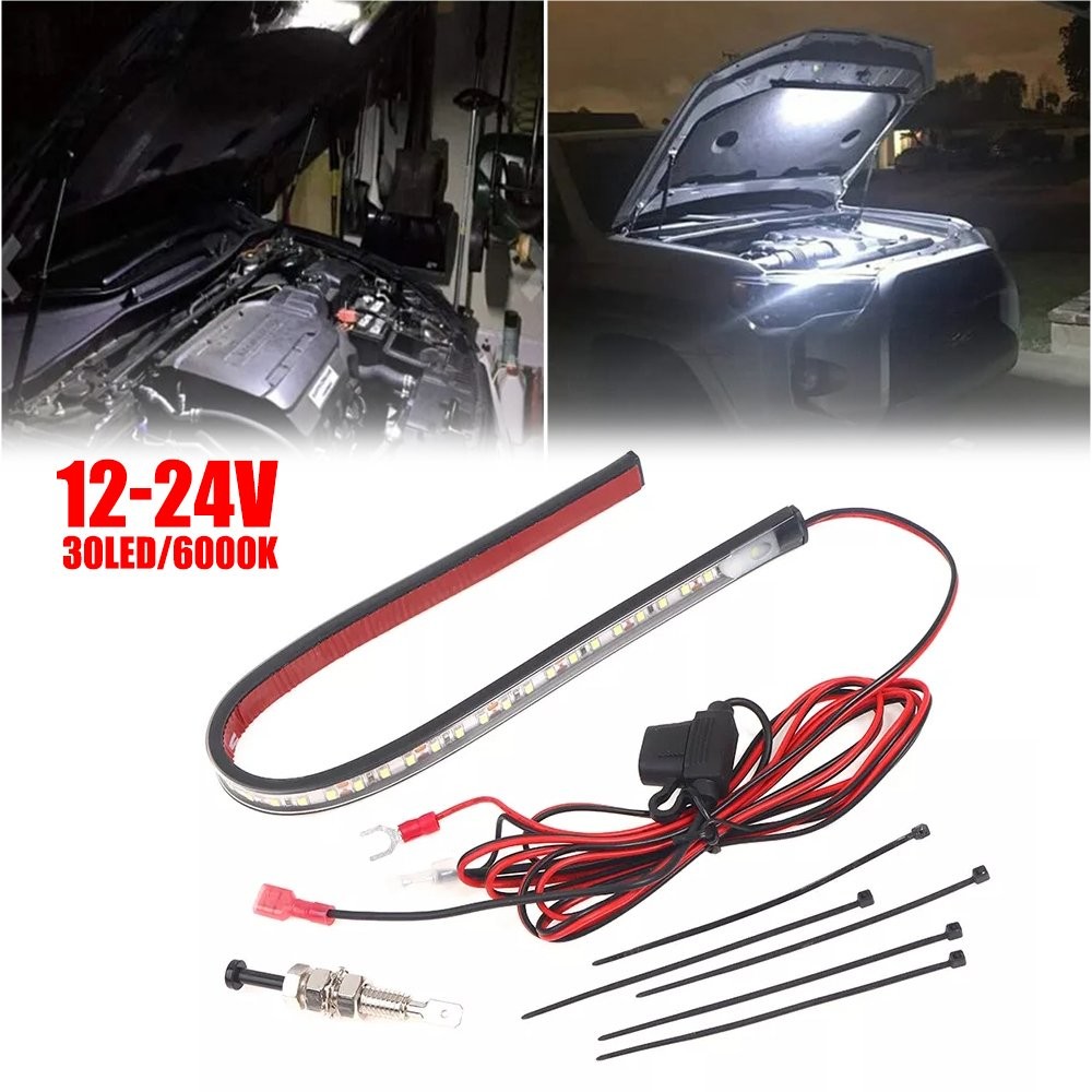Universal Under Hood LED Bright Light Strip Kit Automatic on/off IP67 6000K 12v