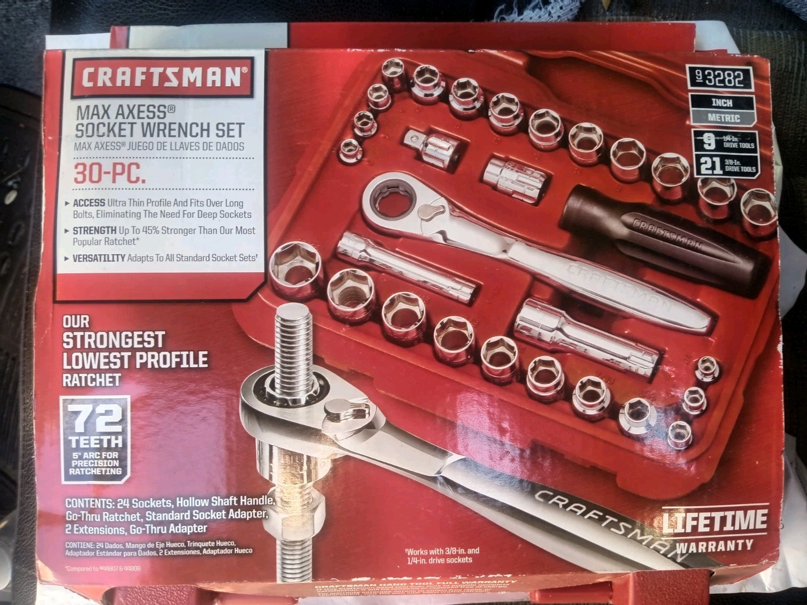 Sears Craftsman 30pc Max Axess Socket Ratchet Tool Set Pass Thru Low Profile