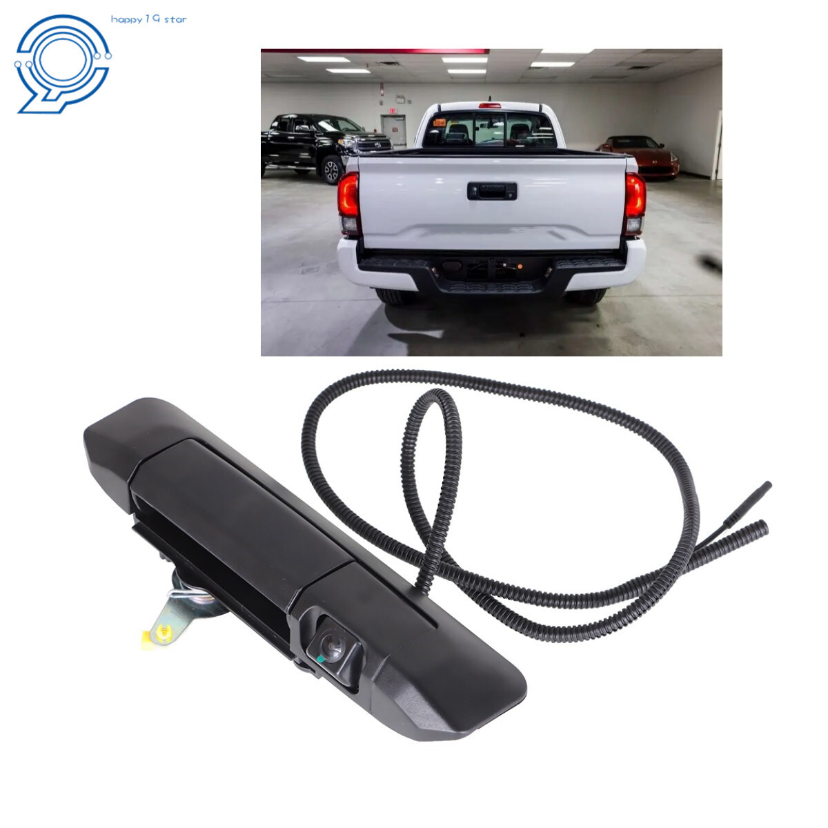 For 2005-2014 Toyota Tacoma Tailgate Handle With Backup Camera Black ABS Plastic