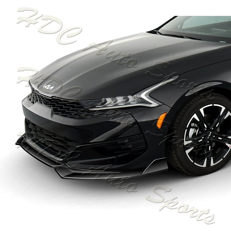 For 2021-2024 Kia K5 GT-Line STP-Style Painted Black Front Bumper Spoiler Lip