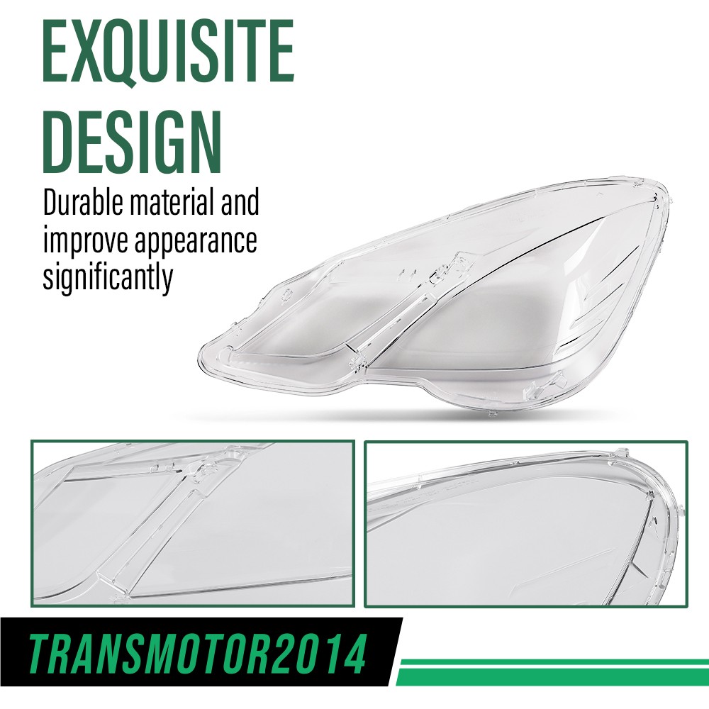 Fit For 2009-2013 Mercedes-Benz E-Class W212 Headlight Lens Covers Left & Right