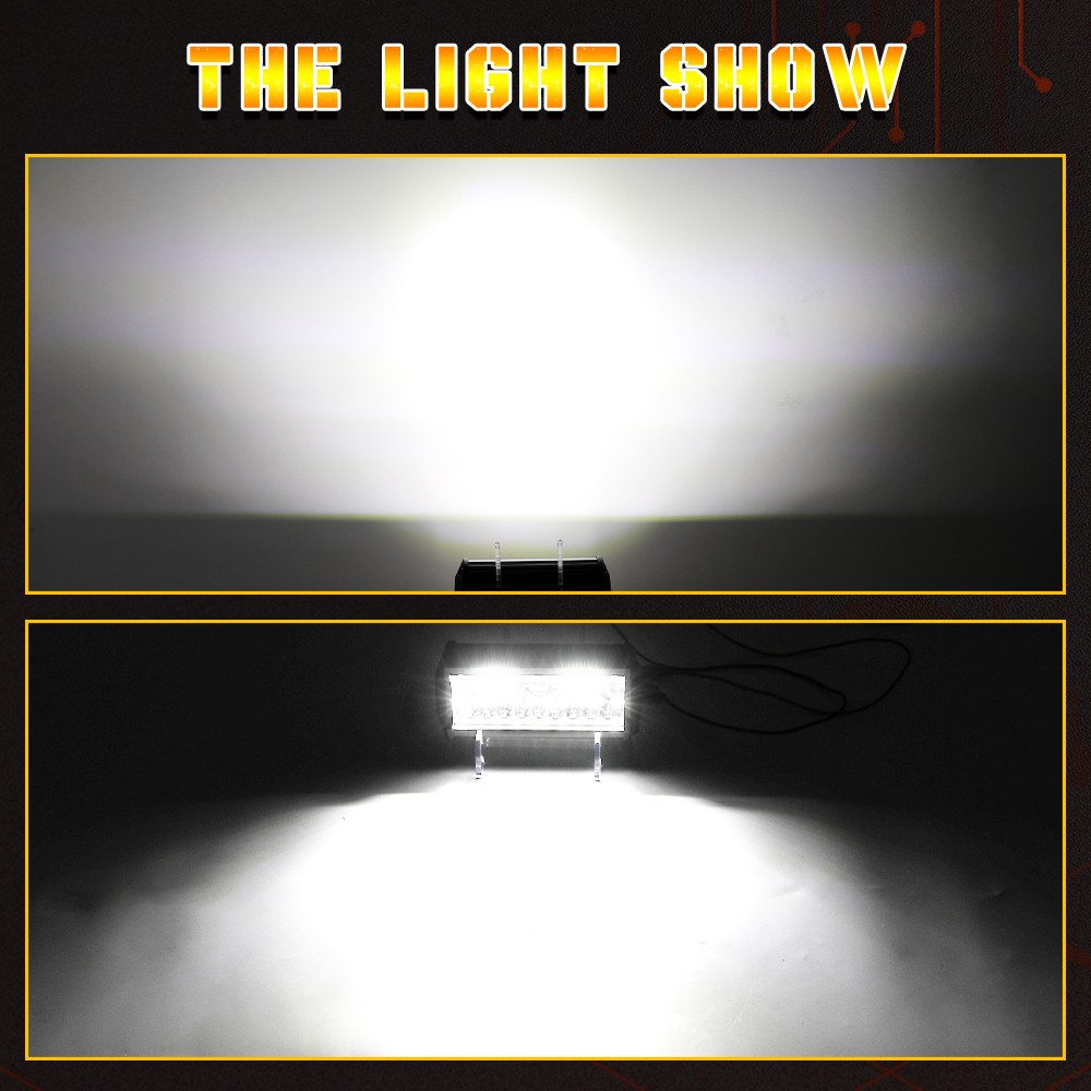 2x 7inch 20000LM LED Work Light Bar Flood Spot Pod Offroad Fog Driving ATV Truck