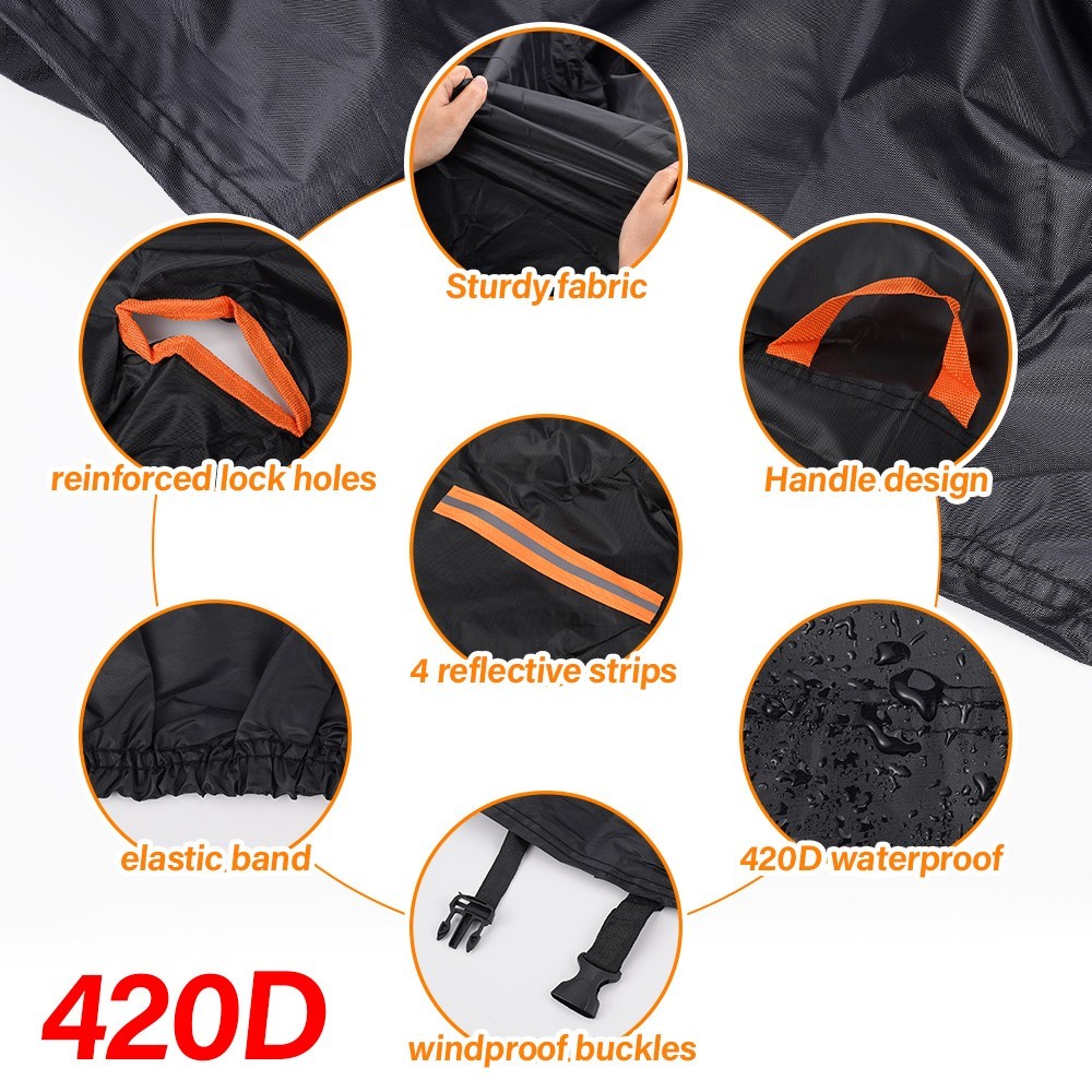 4XL Motorcycle Cover Waterproof Heavy Duty Bike Covers Snow Rain UV Protector