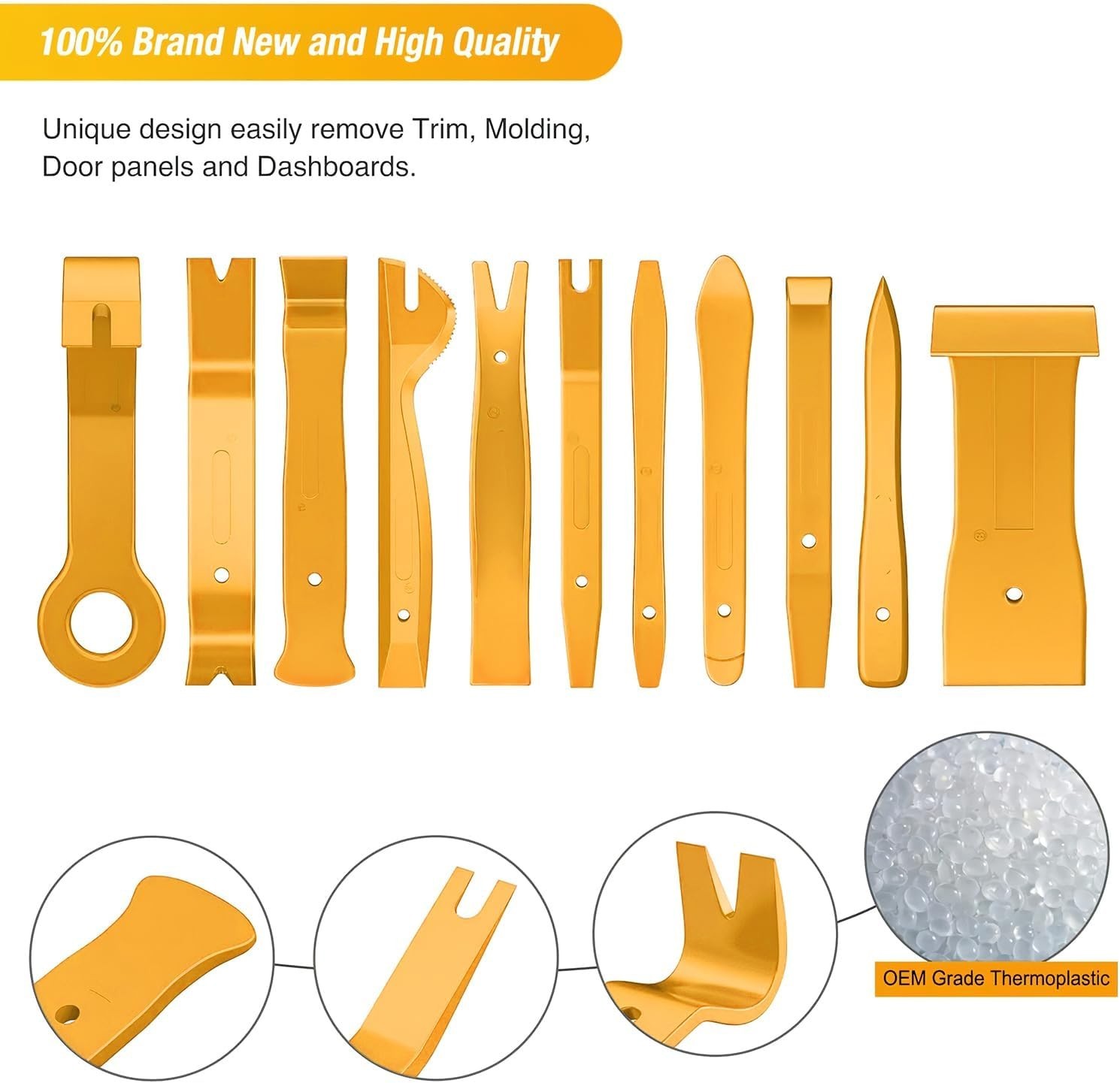 40Pcs Trim Removal Tool Yellow | Auto Multi Removal Kit-Terminal Key, Clip Pl…