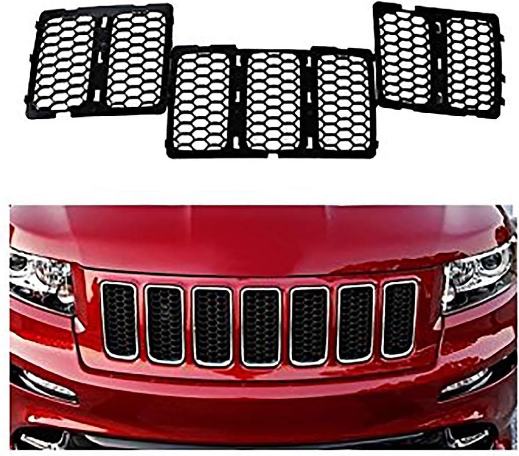 Black Mesh Grille Insert Kit Front Grill Cover For Jeep Grand Cherokee 2014-2016