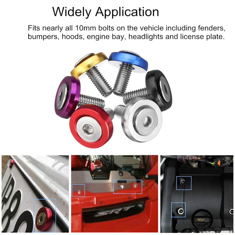 20pcs Black Billet Aluminum Fender Bumper Washer Bolt Engine Bay Dress Up Kit